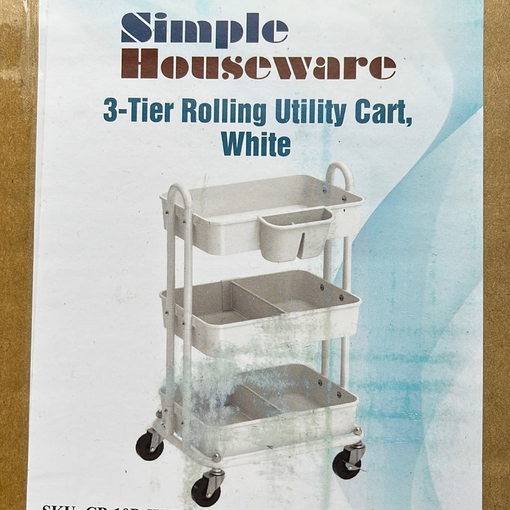 3 tier rolling utility cart
